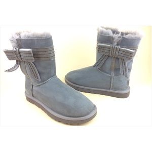 UGG Josette Gray Bow Short Boots 1003174 sz: 5
